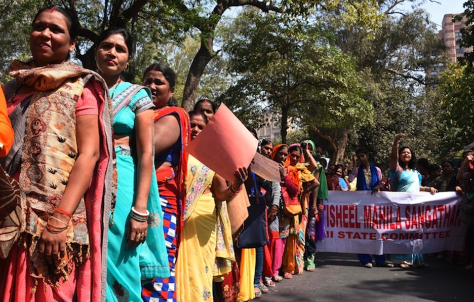Manifestazioa New Delhin. (Dominique FAGET/AFP)
