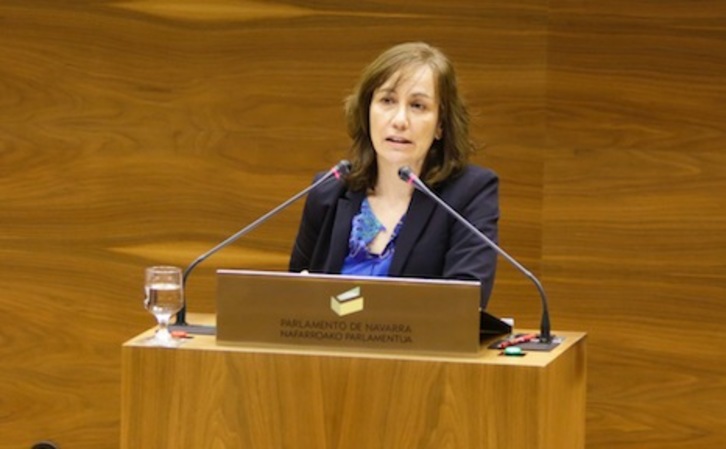 La consejera Ana Herrera, durante una intervención en la Cámara. (PARLAMENTO DE NAFARROA)