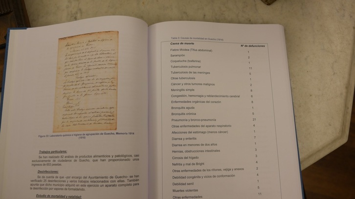 Lista de enfermedades en la publicación ‘Tesis doctoral de Enrique Aramburu’. Farmacia Museo Aramburu de Plentzia. (Gotzon ARANBURU)