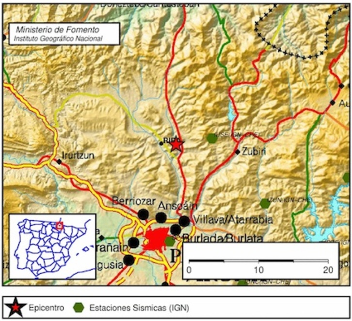 La segunda réplica ha tenido su epicentro en Erripa. 