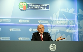 Erkoreka ha comparecido tras la sesión de Gobierno de hoy. (IREKIA)