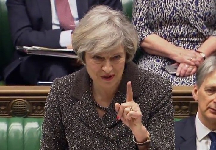 La premier británica, Thereasa May, ha comparecido hoy en la Cámara de los Comunes. (AFP)