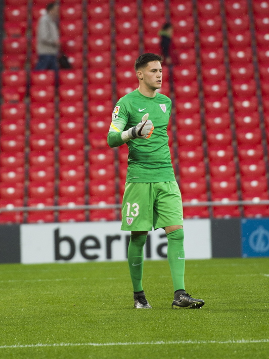 Remiro en un partido con el Bilbao Athletic. (Marisol RAMIREZ / FOKU)