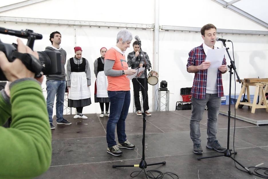 Igor Elordui, Larrabetzuko hasiera ekitaldian. (Aritz LOIOLA/ARGAZKI PRESS)