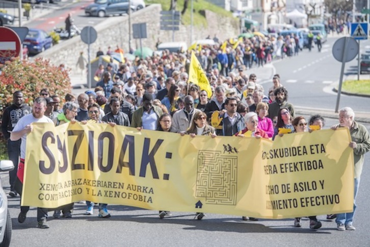 Arrazakeria eta xenofobiaren martxaren irudia. (Juan Carlos RUIZ/ARGAZKI PRESS)