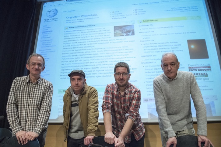 Euskarazko Wikipediaren balorazioa egin dute Donostian. (Gorka RUBIO / ARGAZKI PRESS)