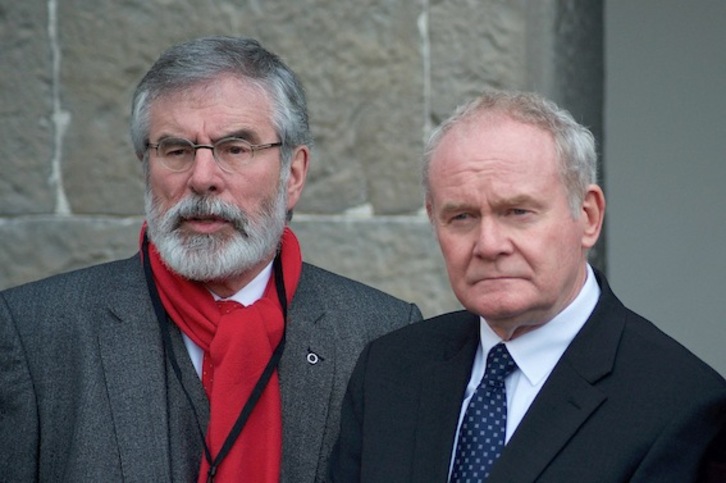 Gerry Adams y Martin McGuinness, el pasado mes de noviembre. (Paulo NUNES DOS SANTOS/AFP)