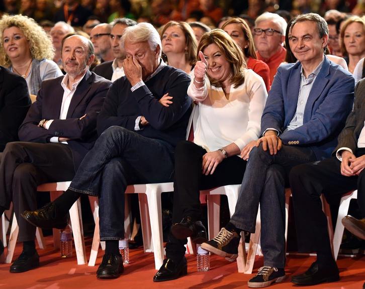 Susana Díaz, el día en que anunció su candidatura a liderar el PSOE. (Gerard JULIEN/AFP)