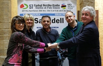 Un momento de la presentación de la presencia de la Euskal Herriko Itzulia por Iruñerria. (EH BILDU)