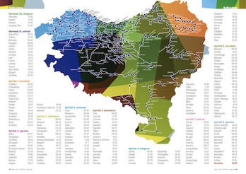 Korrika 20 ibilbidea, herriz-herri