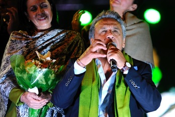 Lenín Moreno, tras conocer los primeros resultados. (Juan RUIZ / ARGAZKI PRESS)
