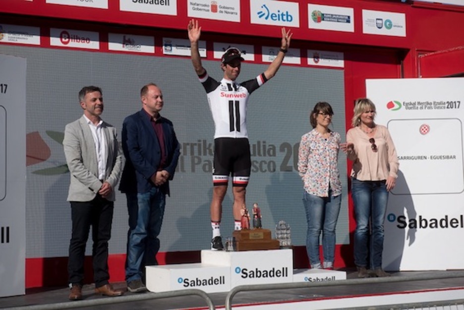 La organización ha suprimido la presencia de azafatas en el podio. (Iñigo URIZ/ARGAZKI PRESS) La organización ha suprimido la presencia de azafatas en el podio. (Iñigo URIZ/ARGAZKI PRESS)