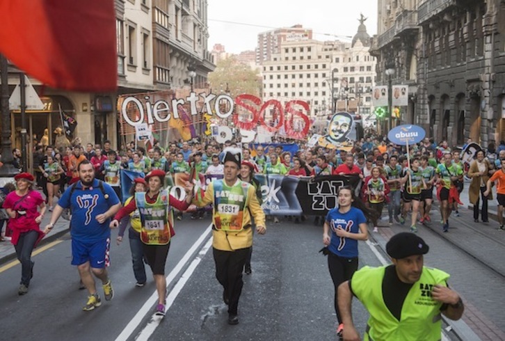 Milaka euskaltzale bildu ditu Bilbon Korrikak. (Luis JAUREGIALTZO/ARGAZKI PRESS)