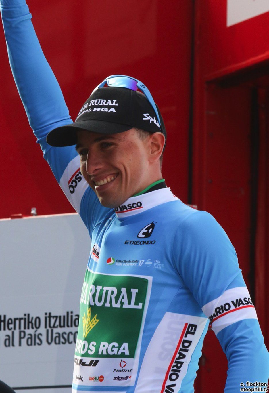 El bilbaino Jonathan Lastra tras conseguir el jeuves el maillot de metas volantes. (@jonathanlastra) El bilbaino Jonathan Lastra tras conseguir el jeuves el maillot de metas volantes. (@jonathanlastra)