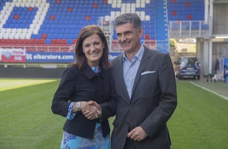 Amaia Gorostiza y Jose Luis Mendilibar. (Andoni CANELLADA / ARGAZKI PRESS)