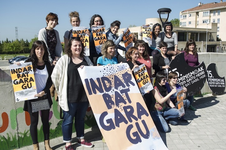 Bajo el lema ‘Indar bat gara gu’, Bilgune Feminista celebrará el 6 de mayo en Berriozar los VII Encuentros feministas. (Jagoba MANTEROLA / ARGAZKI PRESS)