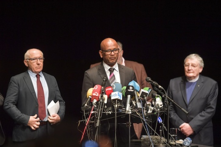 Ram Manikkalingam, coordinador de la CIV, el pasado sábado en Baiona. (Idoia ZABALETA/ARGAZKI PRESS)