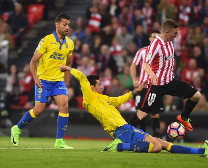 Iker Muniain ha marcado dos goles. (ARGAZKI PRESS)