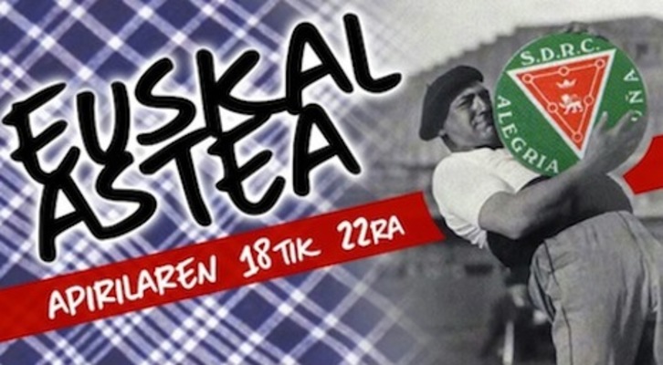 Cartel de la Euskal Astea de la peña Alegría de Iruña.