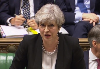 Theresa May lehen ministra, gaurko saioan. (AFP)