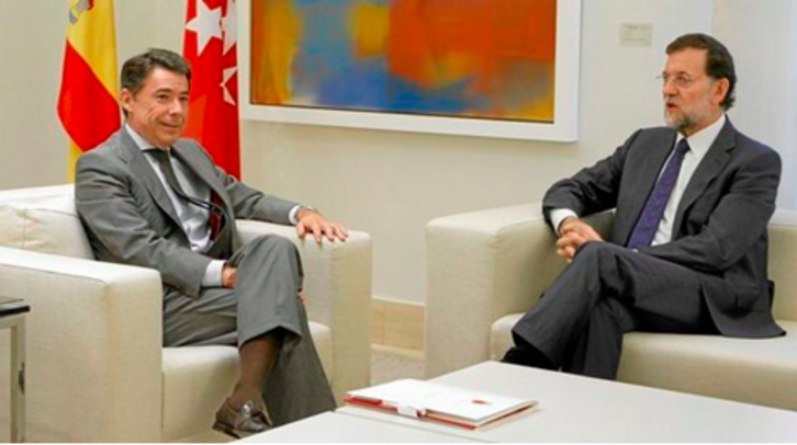 Ignacio González, cuando era presidente de Madrid, recibido por Rajoy. (COMUNIDAD DE MADRID)