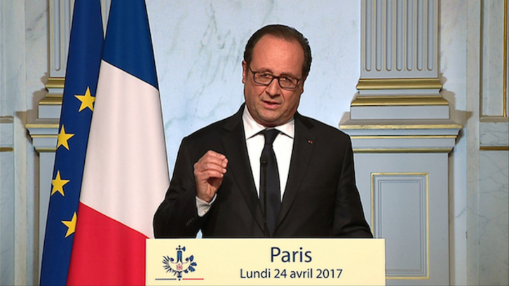 François Hollande, durante su intervención de este lunes. (AFP)