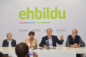 Comparecencia de EH Bildu hoy en Iruñea. (Idoia ZABALETA-ARGAZKI PRESS)