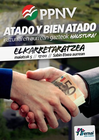 Cartel anunciando la concentración de Ernai frente a Sabin Etxea.