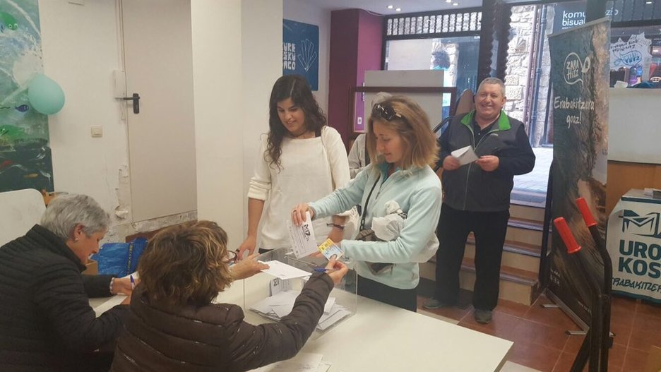 Aurretizko botoa Zarautzen.