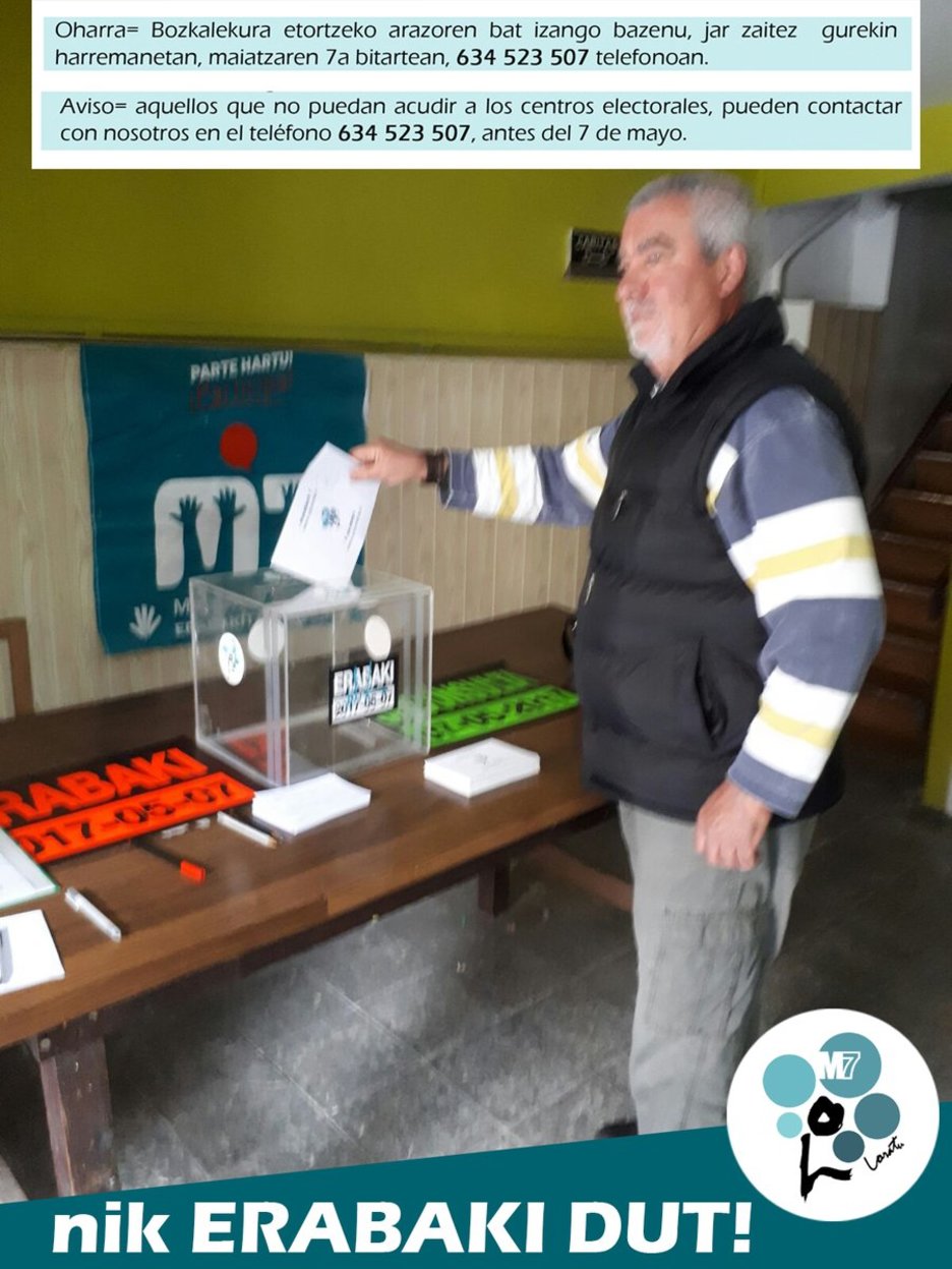 Rufino, Badajozen jaiotako lasarteoriarra izan da botoa ematen lehena herri honetan