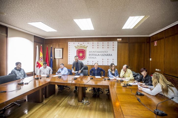 Comparecencia del equipo de gobierno de Lizarra. (Jaizki FONTANEDA/ARGAZKI PRESS)