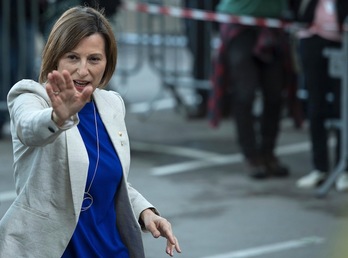 Forcadell, a su llegada al TSJC. (Josep LAGO/ARGAZKI PRESS)