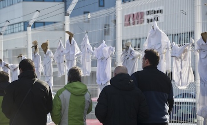 Imagen de una protesta de los trabajadores de Kayaba en 2012. (Jagoba MANTEROLA/ARGAZKI PRESS)