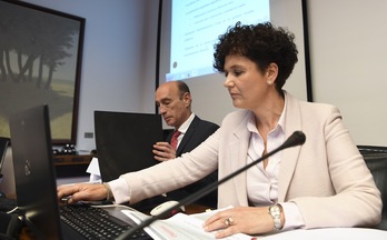 Asun Olaechea, presidenta de Comptos, ha ofrecido datos sobre la planta de biogás de Ultzama. (Jagoba MANTEROLA/ARGAZKI PRESS)