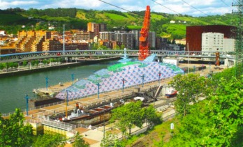 Fotomontaje del proyecto BILBAO SEA PARK junto al Museo Ría de Bilbao. (©Oliver Design)