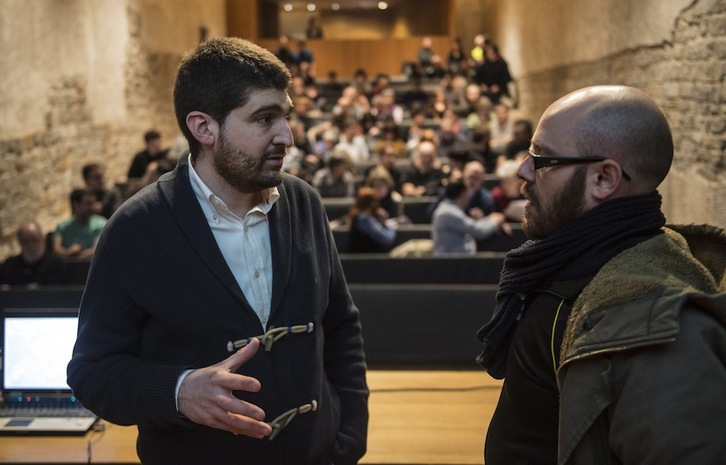 Aritz Romeo (EH Bildu) y Armando Cuenca (Aranzadi). (Jagoba MANTEROLA/ARGAZKI PRESS)