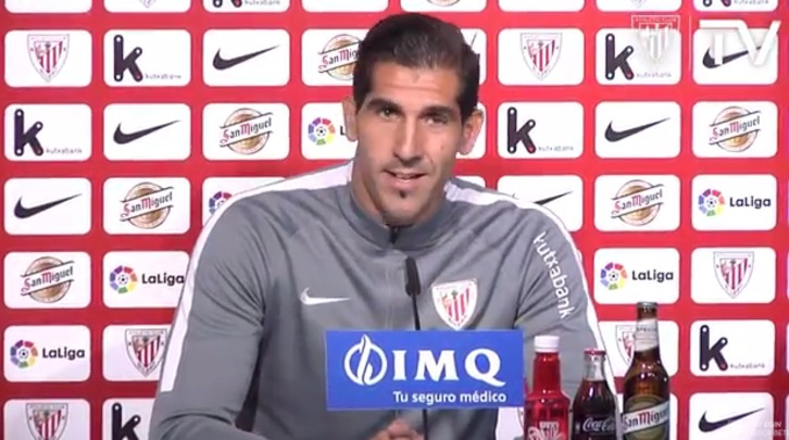 Iraizoz durante la rueda de prensa. (Athletic Club)