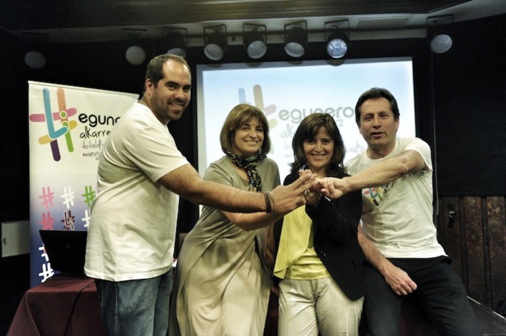 Ibilaldiko ordezkariek egitaraua eta guneak aurkeztu dituzte. (ARGAZKI PRESS)