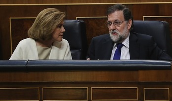 El presidente del Gobierno español, Mariano Rajoy, durante un pleno en el Congreso. (J. DANAE/ARGAZKI PRESS)