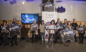  Sara etxera plataformako kideen agerraldia, Donostian. (Andoni CANELLADA/ARGAZKI PRESS)