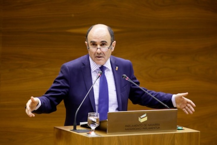 Ayerdi, en una comparecencia en la Cámara. (PARLAMENTO DE NAFARROA)
