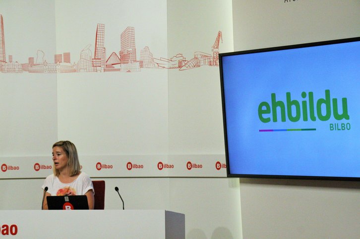 Aitziber Ibaibarriaga, EH Bilduko bozeramailea Bilbon. (@ehbildubilbo)