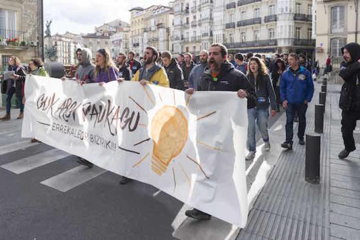 Errekaleorren aldeko mobilizazioa, Gasteizen maiatzaren 18an. (Juanan RUIZ/ARGAZKI PRESS)