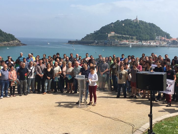 Electos de EH Bildu han comparecido en Donostia. (NAIZ.EUS)