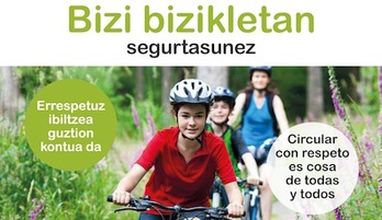 Folleto de la campaña de seguridad vial dirigida a los ciclistas. (GOBIERNO DE NAFARROA)