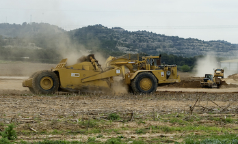 Imagen del comienzo de los trabajos del TAV en Nafarroa, que están paralizados. (Idoia ZABALETA/ARGAZKI PRESS)