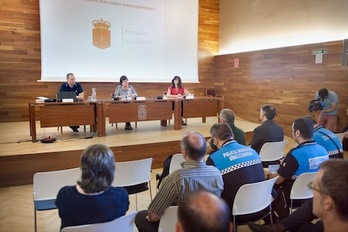 Un momento de la presentación del Plan Director de la Policía Foral. (GOBIERNO DE NAFARROA)