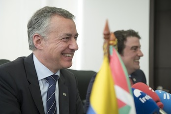 El lehendakari, Iñigo Urkullu, ha valorado de forma positiva su viaje a Colombia. (IREKIA)