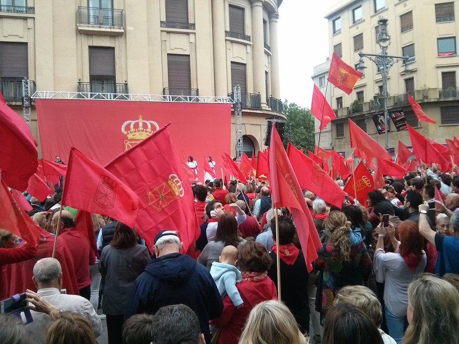 Acto final de la marcha en Iruñea. (Iñaki VIGOR)