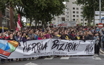 Errekaleor-en aldeko manifestazioa. (Juanan RUIZ | ARGAZKI PRESS)